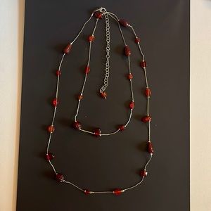 Necklace Banana Republic, Long with Red Stones.